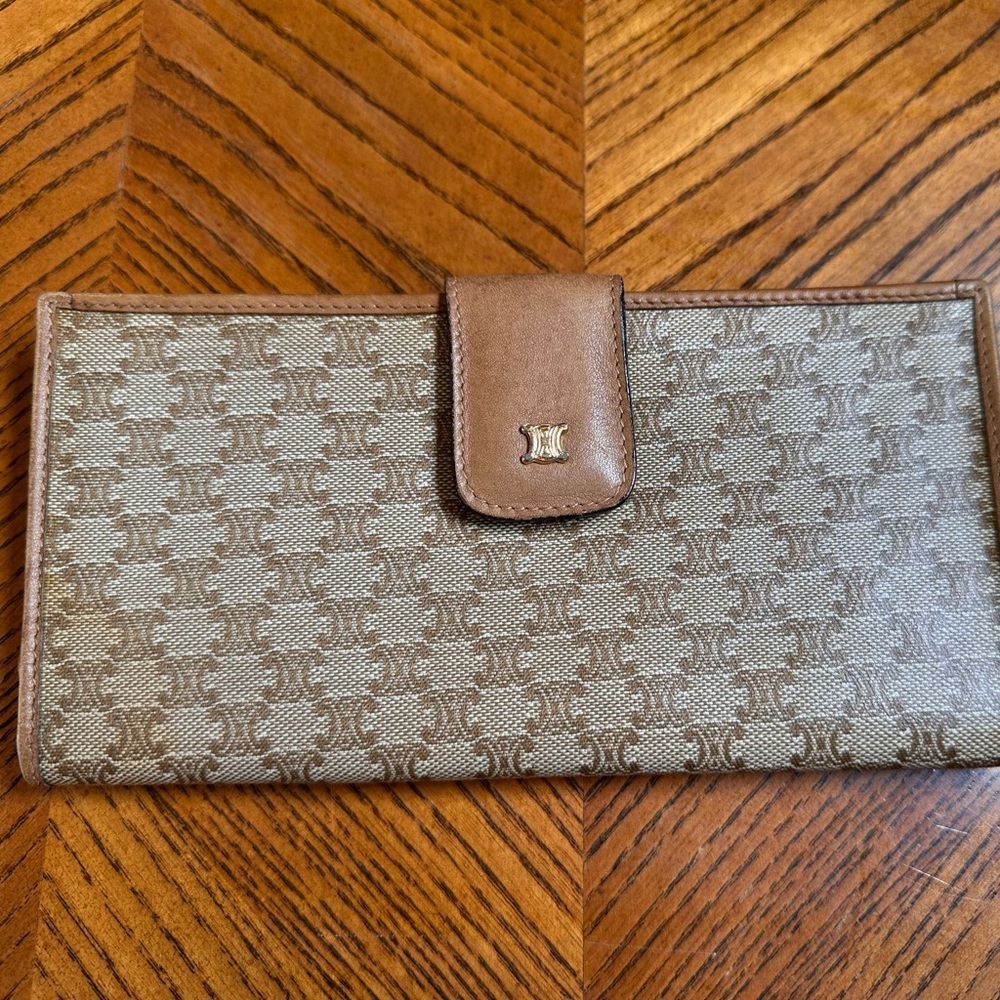 Celine Paris Macadam long kisslock billfold/ checkbook holder